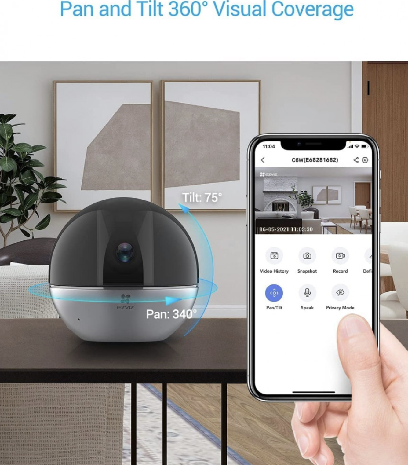⁦عدد 2 كاميرا مراقبة واي فاي Ezviz C6W بدقة 4 ميجا⁩ - الصورة ⁦5⁩